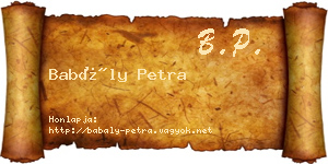 Babály Petra névjegykártya